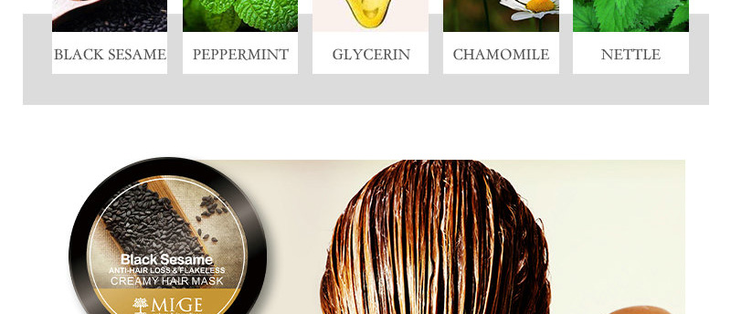 MIGE Hair Care, Black Sesame Hair mask, Anti-Hair Loss & Flakeless, K47