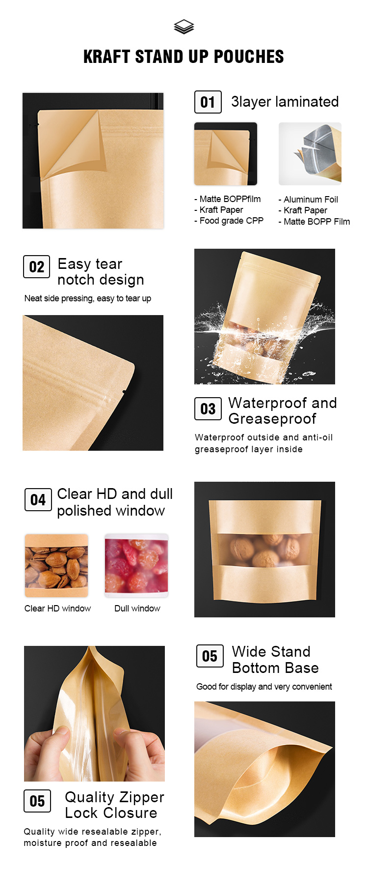 Cello Party Transparent Opp Square Block Bottom Bags, Runtz Mylar Bags Child Resistant Ziplock Stand Up Pouch