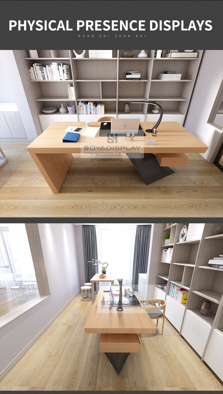 Customized High wooden office table reception desk company work table