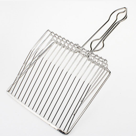 2021 Pet Supplies Cats Litter Scooper Stainless Steel Cleaning Shovel Sift Free Metal Pooper Scoopers for Pet Litter