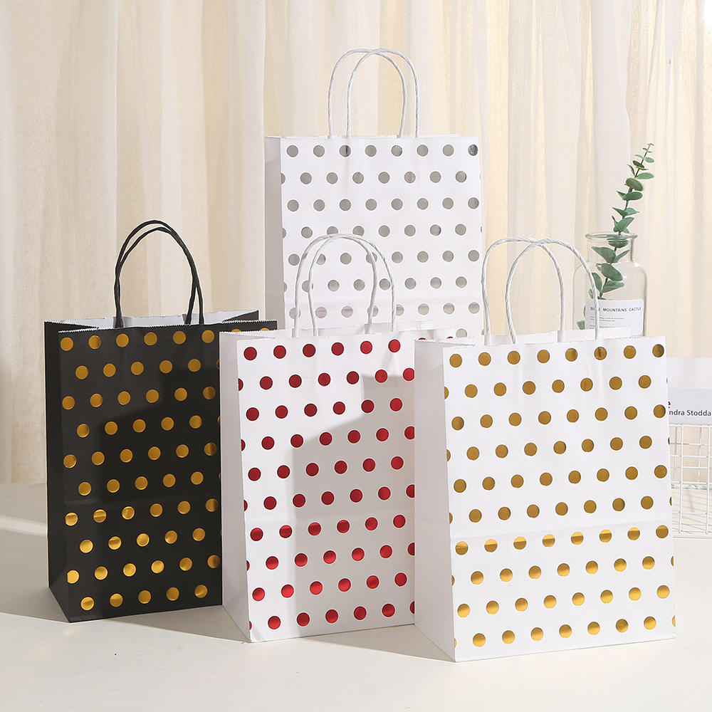 30 Pièces Polka Dot Sac Cadeau Avec 42 Autocollants, 19 X 13 X 3,5