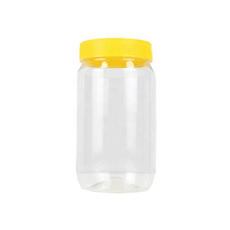 Jar Jar Eco-friendly Customizable Home 1000ml Round Transparent Gold Lid Plastic Cookie Jars