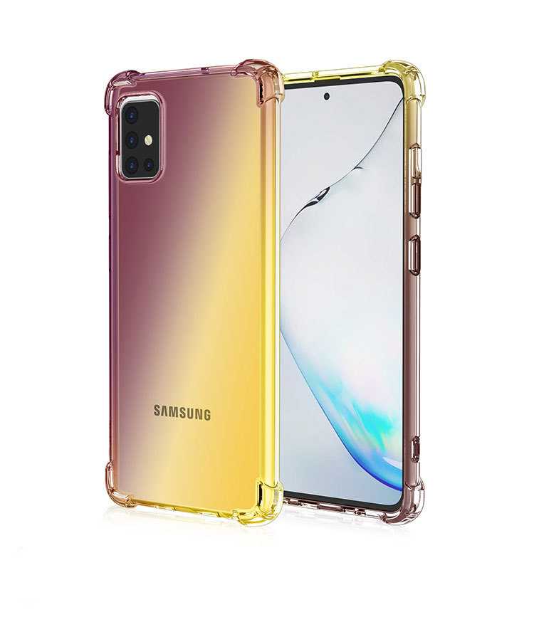 适用于三星星系a51 s21 s22超a72 a52 a33的渐变色防震吸收tpu后盖
