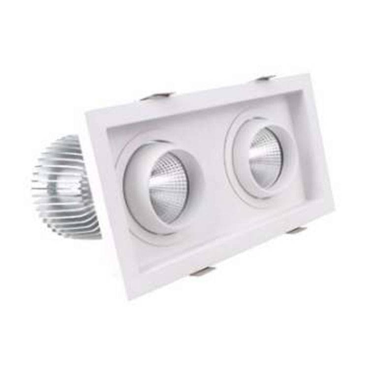 Двойные головки Серебряный алюминиевый утопленный светильник Антибликовая светодиодная решетка панели потолочные светильники Европейская мода встроенный