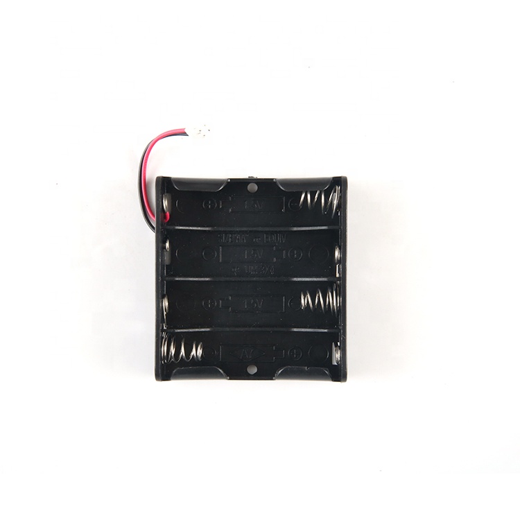 Черный пластиковый корпус 6v батарея хранения батарейного ящика 4AA держатель батареи с проводами