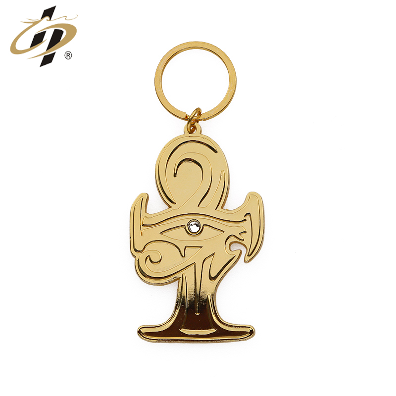 Shuanghua заказной формы металла выгравированы золотой брелок