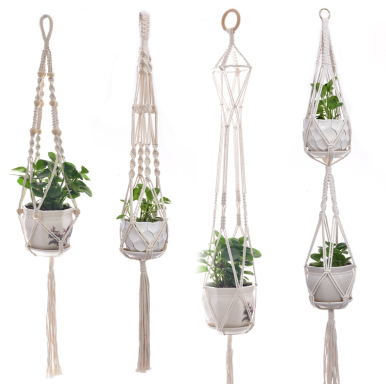 Macram\u00e9 plant hanging stickerglossywaterproofhigh quality.