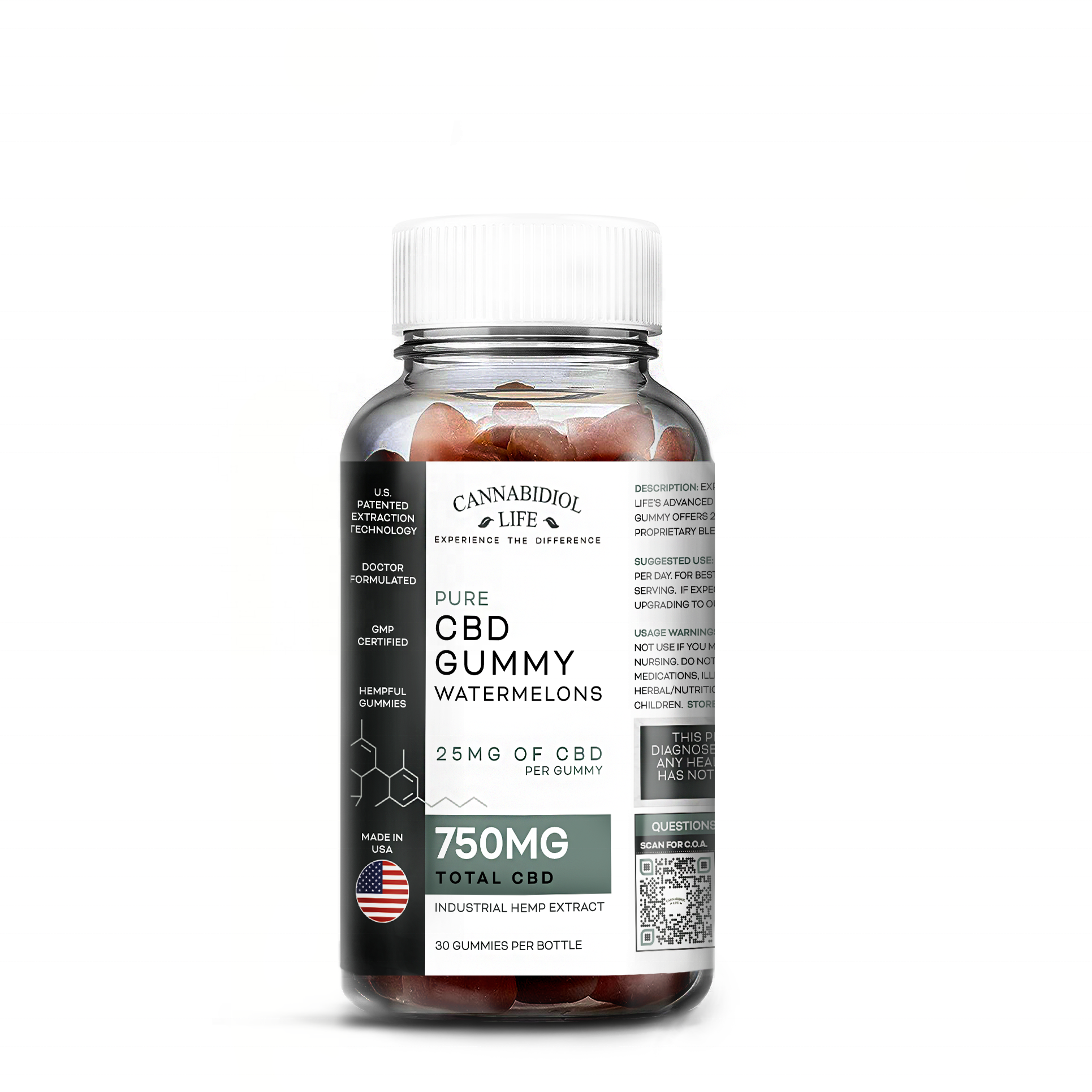 КБР Арбузные жевательные резинки | 750 мг без THC