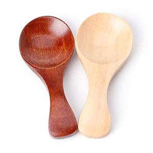 SET of 2 Bamboo Soup Tasting Spoon Scoop Salt Sugar Tea Broth Mix 6/" Wood Spoon