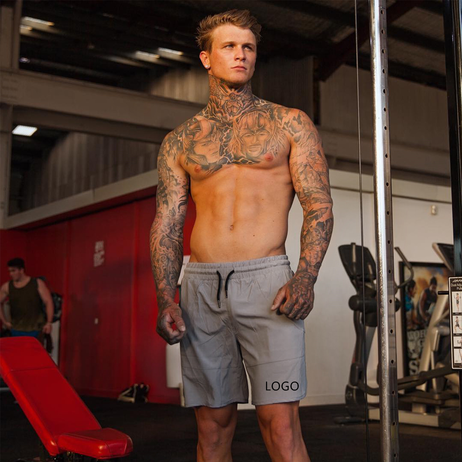 Wholesales 7'' Inch Spandex Workout Shorts Mesh Fitness Mens Gym Shorts With Pocket
