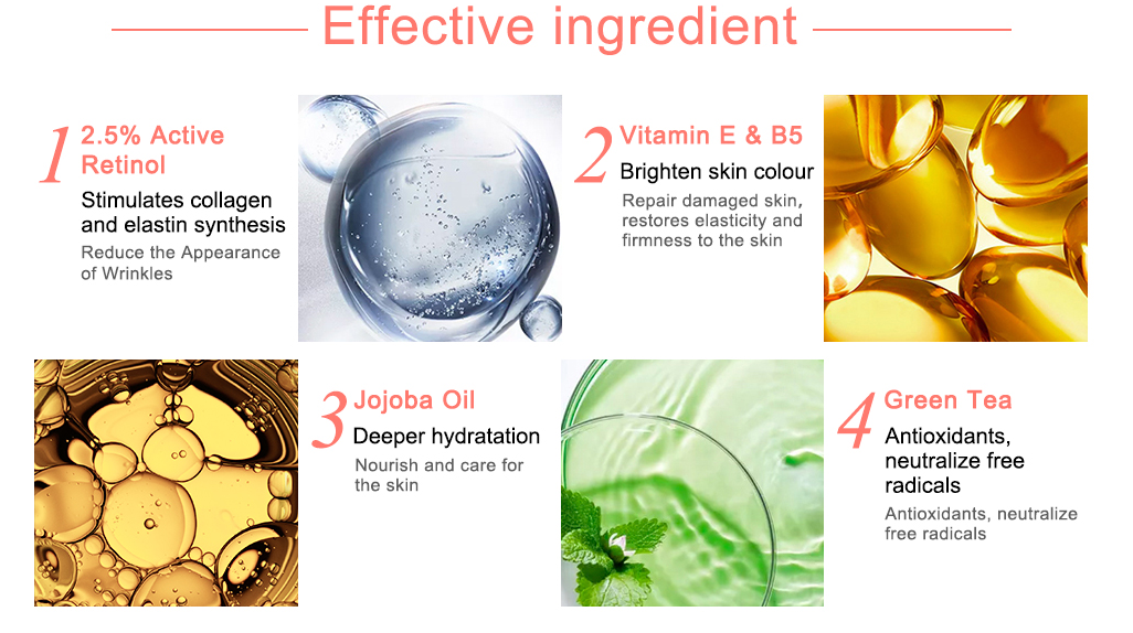 Organic Face Moisturizer Anti Wrinkle Retinol Cream Private Label Natural Plastic Bottle Adults Female 3 Years Sample Size 50ml