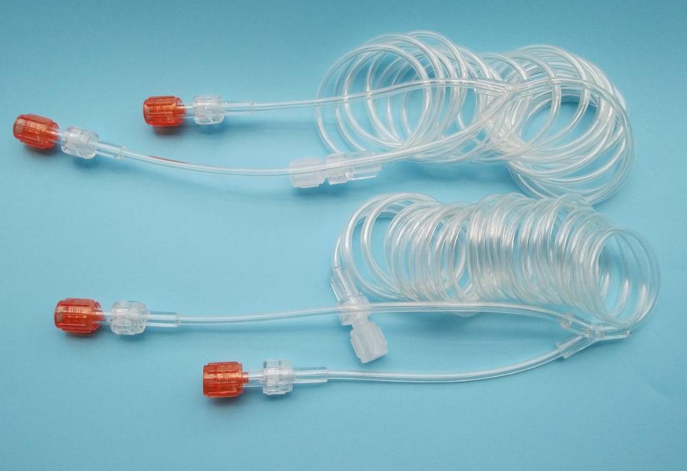 60 96 350psi 低压盘绕 ct 连接管 y 形连接器,血管造影 mri 注射螺旋