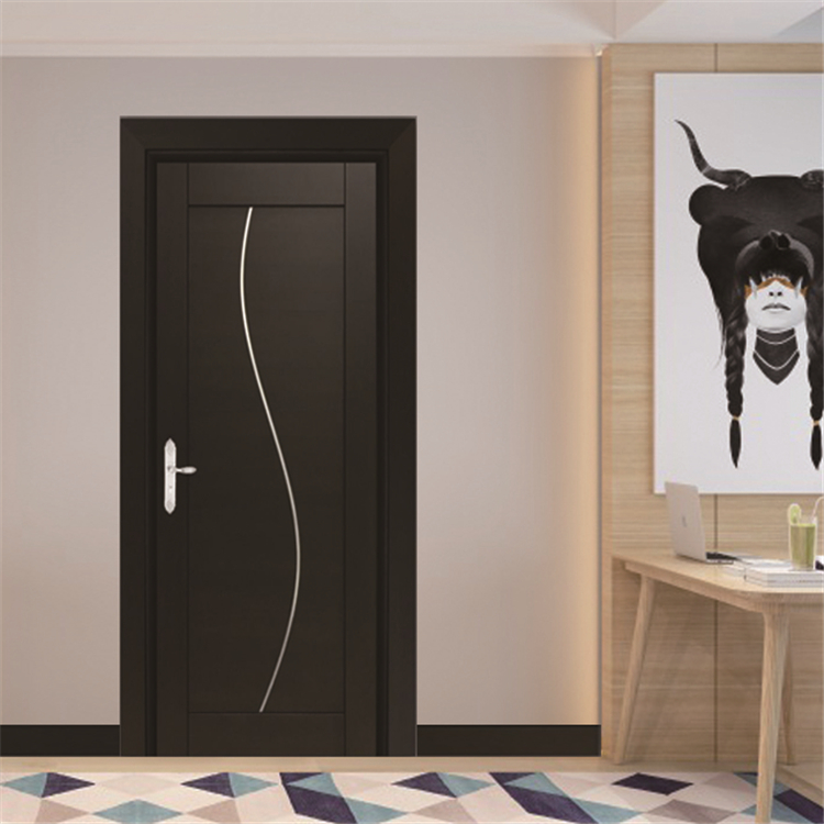 LS-040 Prettywood Low Price Interior Design Wooden Plastic PVC Bathroom WPC Doors