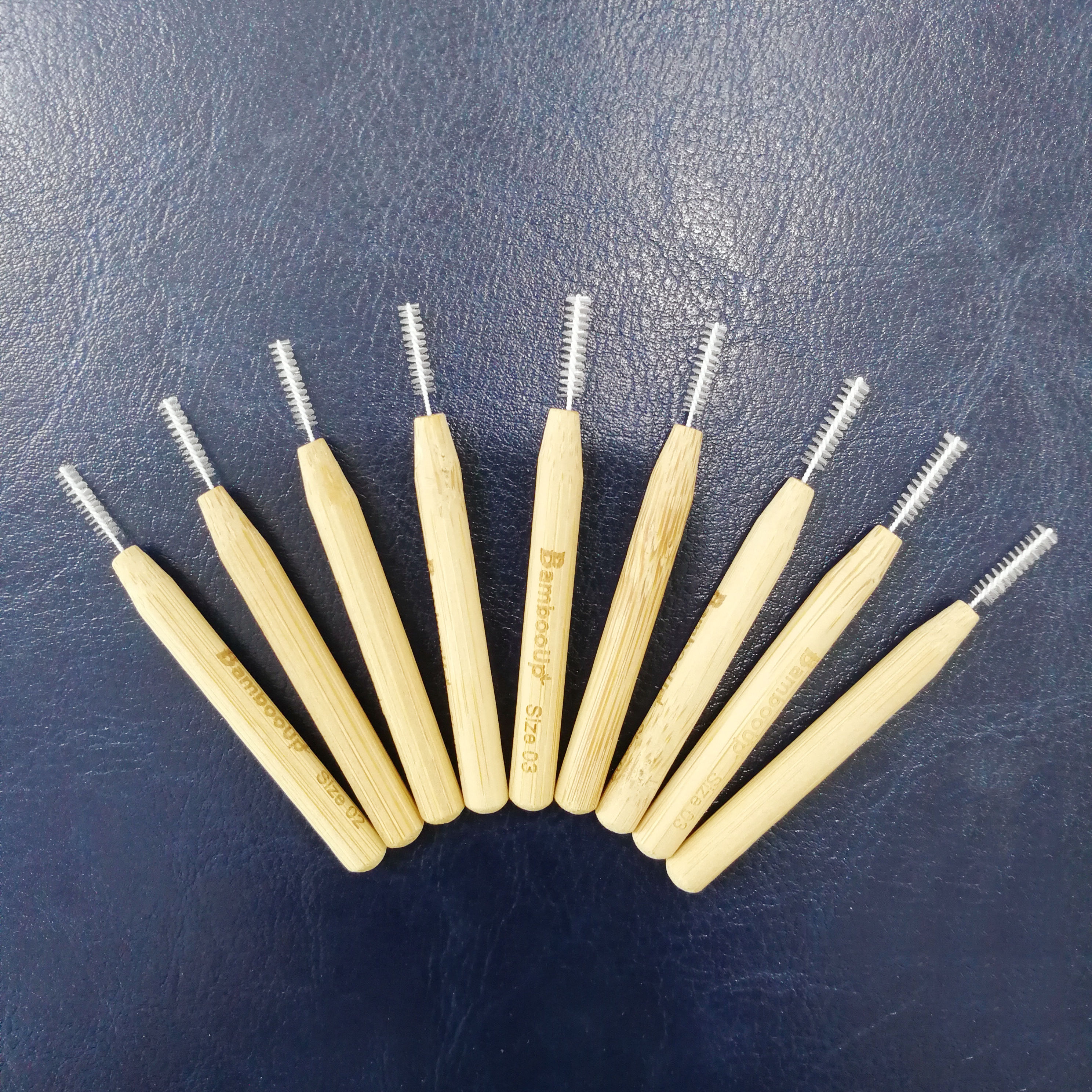 100% биоразлагаемая Органическая Бамбуковая ручка, межзубная щетка с пользовательским лазерным логотипом