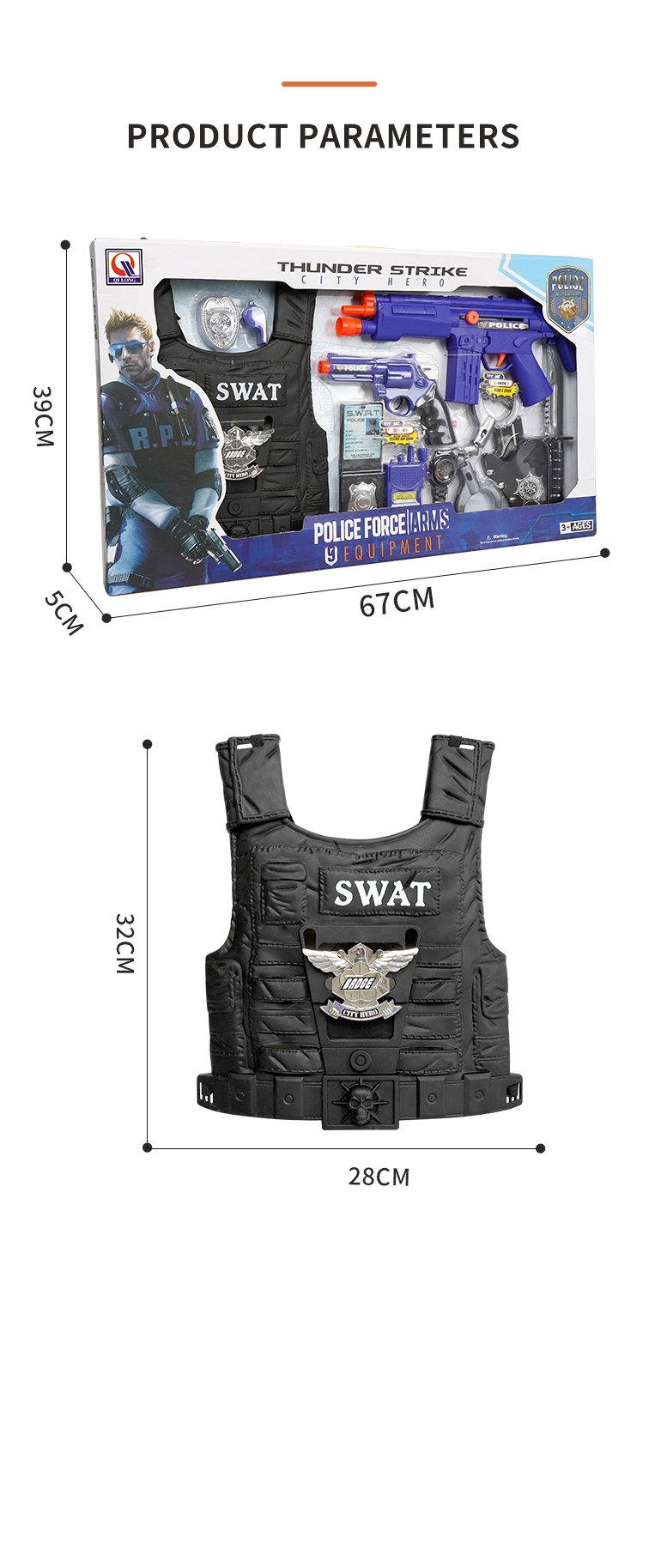 Funny kids school education toys pretend play set  role playing game set police toy set