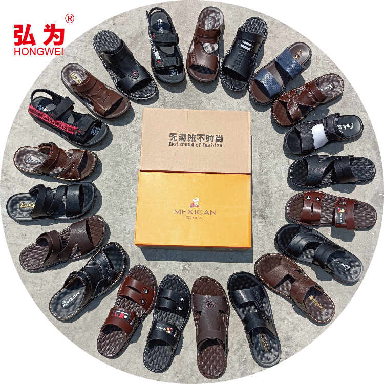 Сандалии мужские из натуральной кожи, Дышащие Модные Повседневные тапочки, пляжная обувь, смешанные, лето