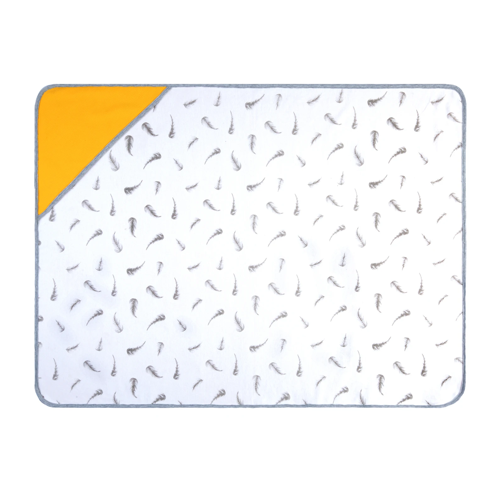 Оптовая продажа двухслойная детская одежда с капюшоном и принтом перьев для новорожденных, детское банное полотенце, детское одеяло