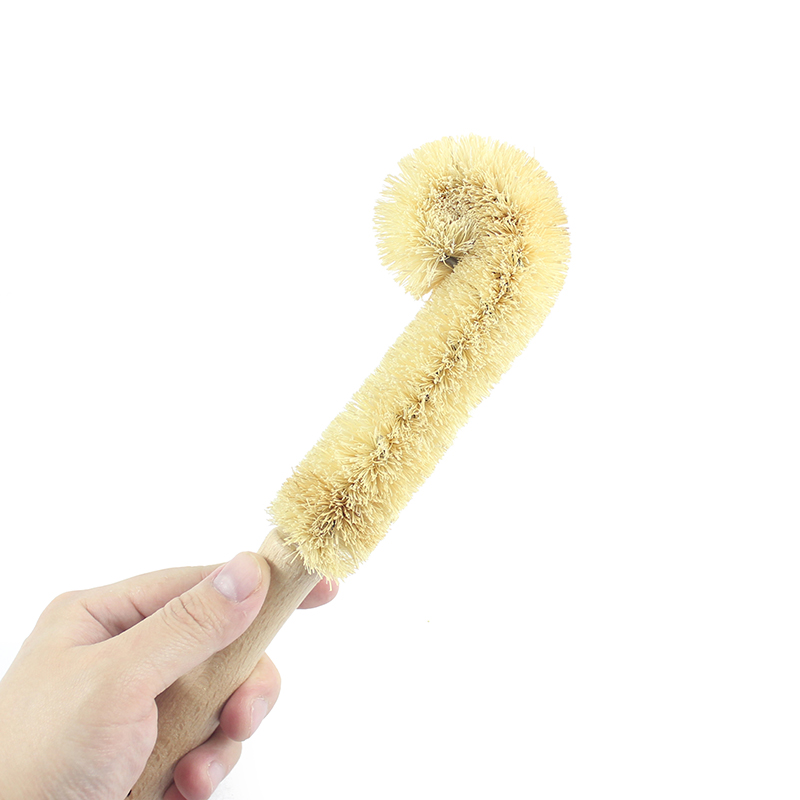 Wooden Coconut Cleaning Brush For Cups Decanters Bottles