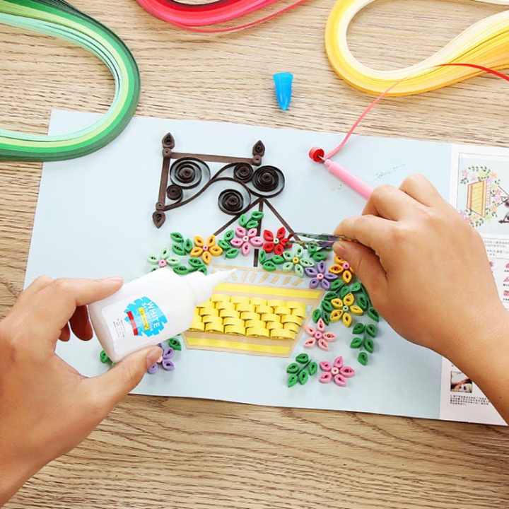 LDA Carta Per Quilling 5mm X 52cm - 120 Strisce Monocromatiche Verde Per Origami E Craft - 5