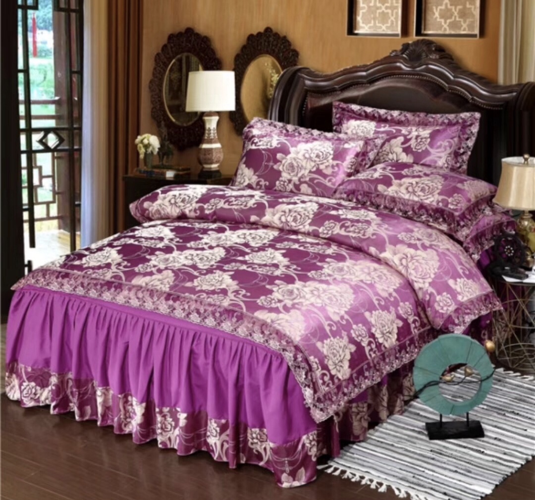 Luxury Paisley Design , Nice Night Bedding Jacquard Duvet Cover Set Queen/King, Bed skirt sets