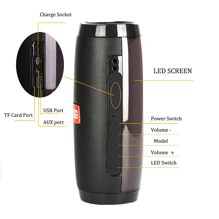laser portable led tube speaker