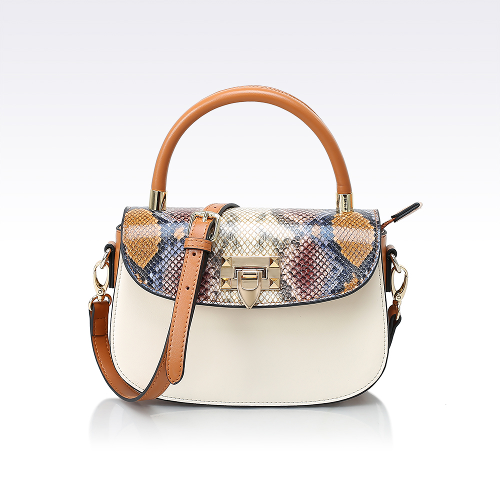 Guodi Factory Newest First Layer Snake Pattern Cow Genuine Leather Shoulder Bags For Women