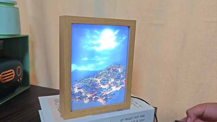 Customizable Logo A4 Size MDF Wooden Photo Frame LED Light UV Printing ...