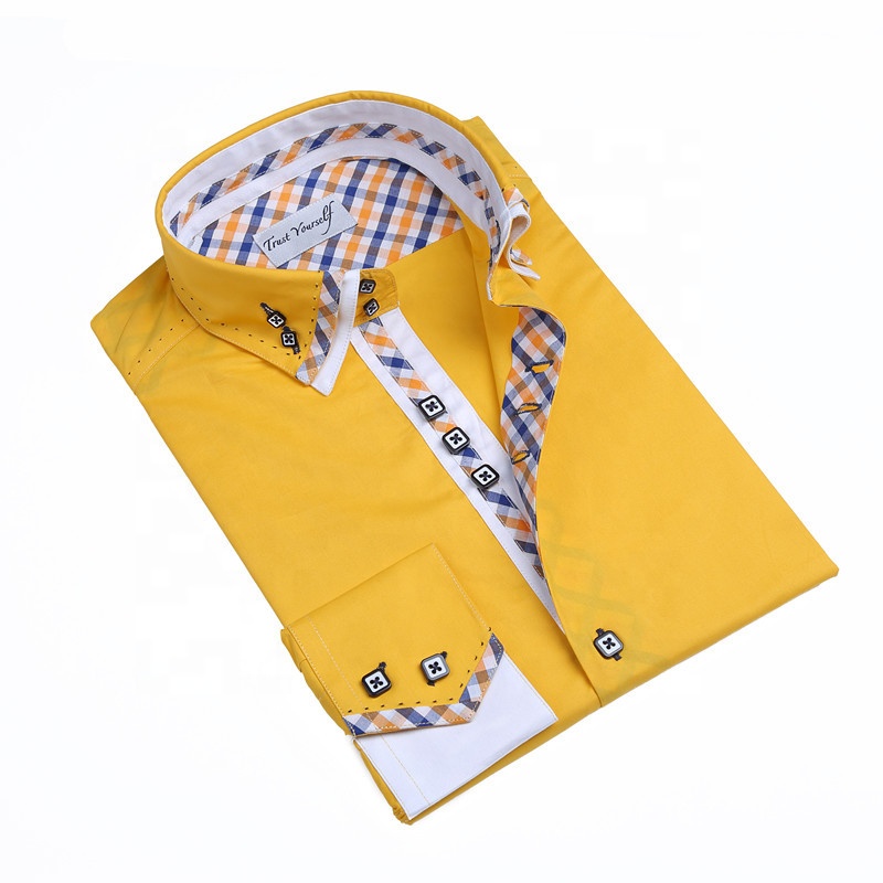 Мужская Повседневная рубашка с контрастным воротником, из 2021 хлопка, на пуговицах, 100