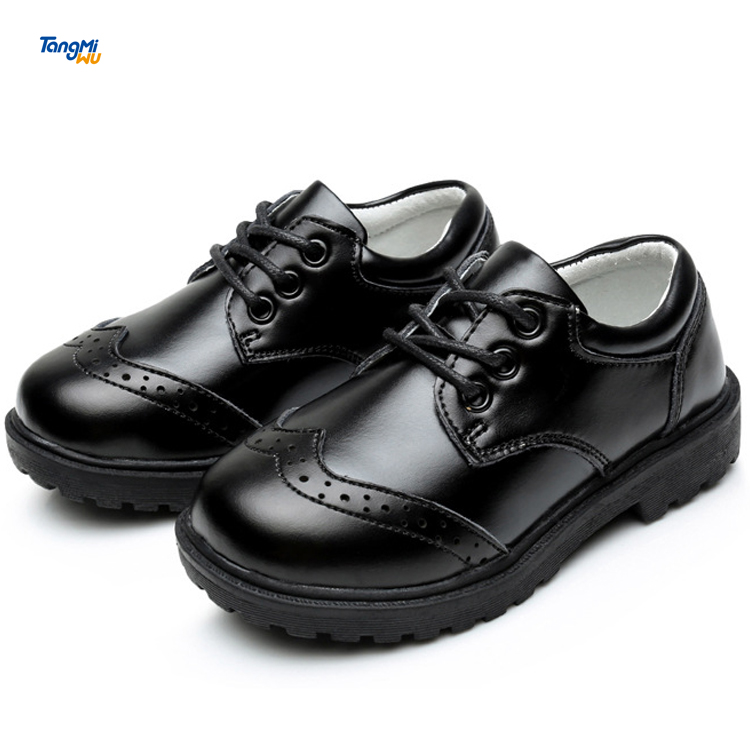 Tangmiwu, детская кожаная школьная обувь, модная черная школьная обувь для мальчиков