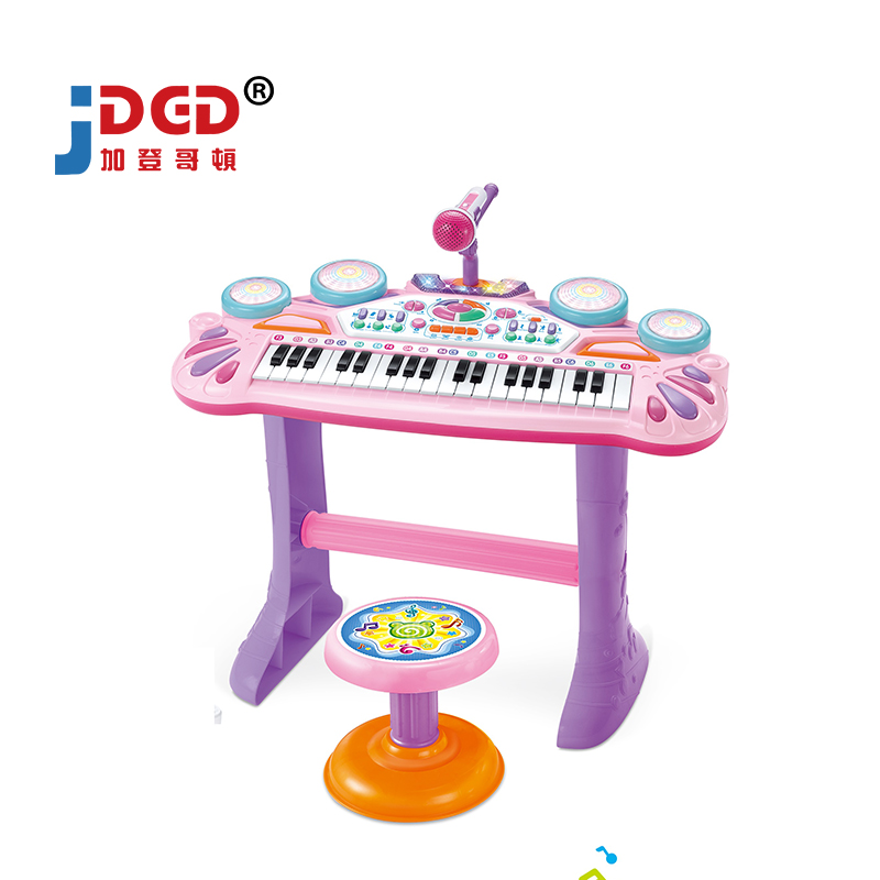 Обучающая детская электронная клавиатура для пианино 37 клавиш, игрушка для детей с сиденьем, музыкальный инструмент, игрушки