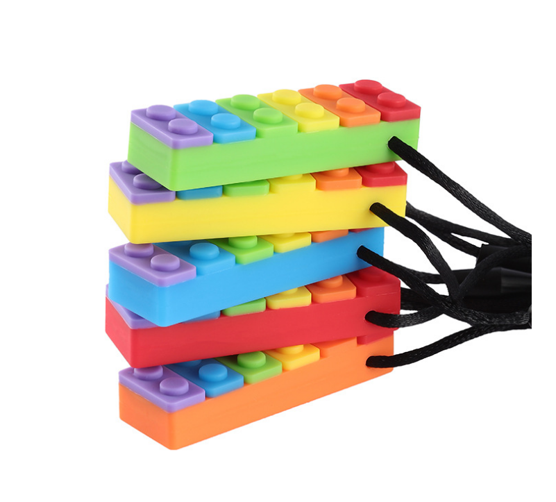 Сенсорные ожерелье кулон комплект ювелирных изделий куртка из искусственной кожи для мальчиков и девочек с СДВГ, игрушки-прорезыватели, autis собак и кошек потребности силиконовый кулон