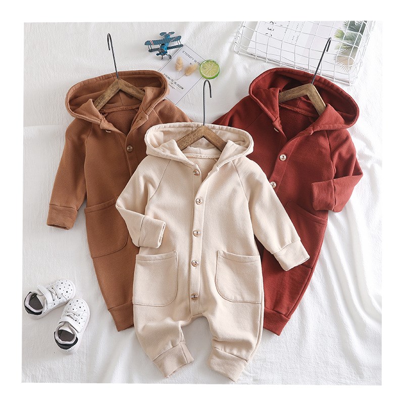 Детский комбинезон, осенне-зимняя теплая одежда с капюшоном для маленьких девочек, комбинезоны для новорожденных мальчиков, детская одежда унисекс