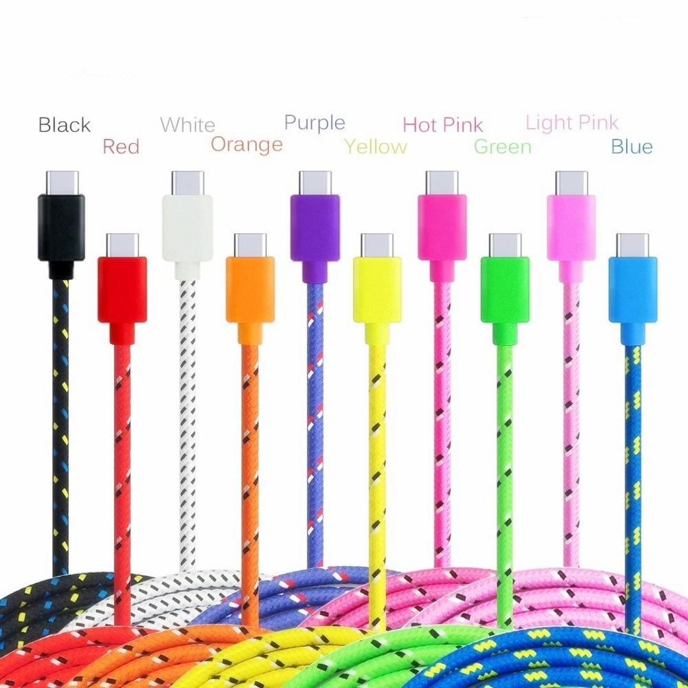 Wholesale nylon braided cell phone usb data charger cable 1M 2M 3M for Samsung Iphone usb cable