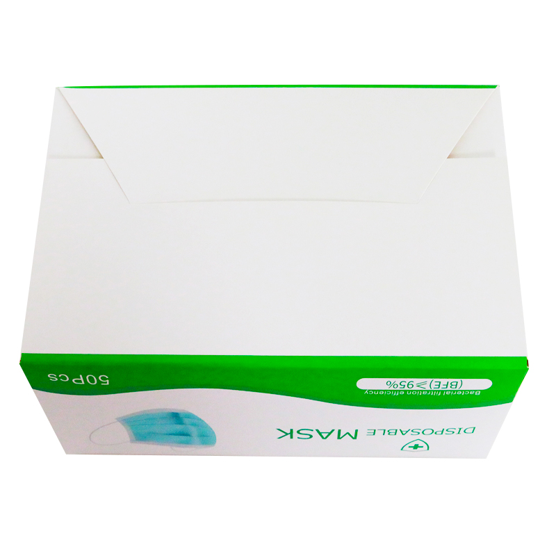 Custom Printed 50pcs Pack Medical Disposable Surgical Face Mask N95 N99 KN95 Mask Packaging Paper Box