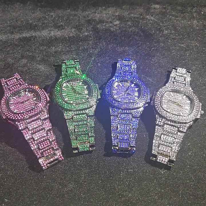 MISSFOX V293C - High End Iced Out Watch with Custom Logo