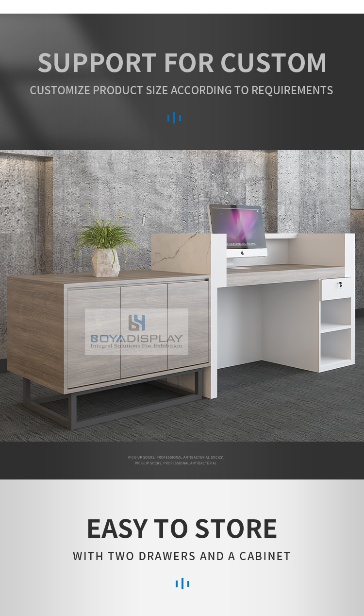 New Design Professional office beauty salon reception table clinic white front reception desk