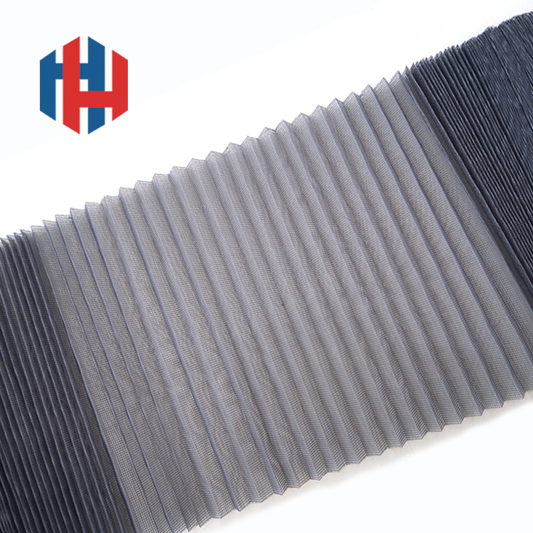 Fiberglass PVC Coated Folding Fiberglass Window Screen Pleated Mosquito Net