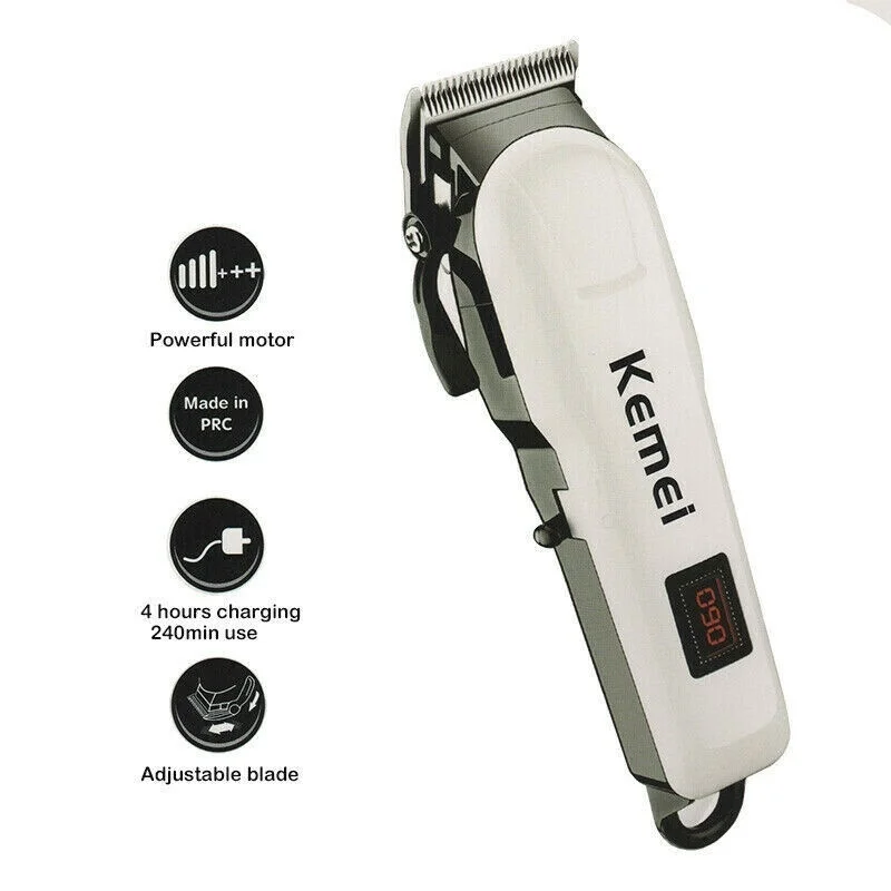 Kemei — tondeuse à cheveux électrique professionnelle, Rechargeable, KM 809A, écran LCD, outil de coupe-cheveux
