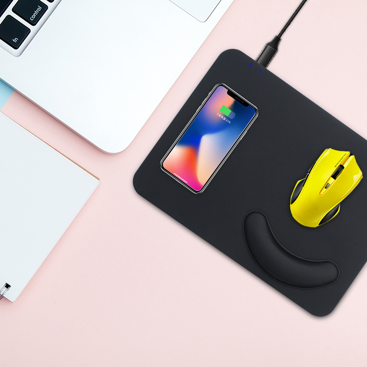 Коврик для мыши PU Коврик для мыши мягкая подставка для запястья MausePad заживляющая запястья мышь Беспроводная зарядка для телефона