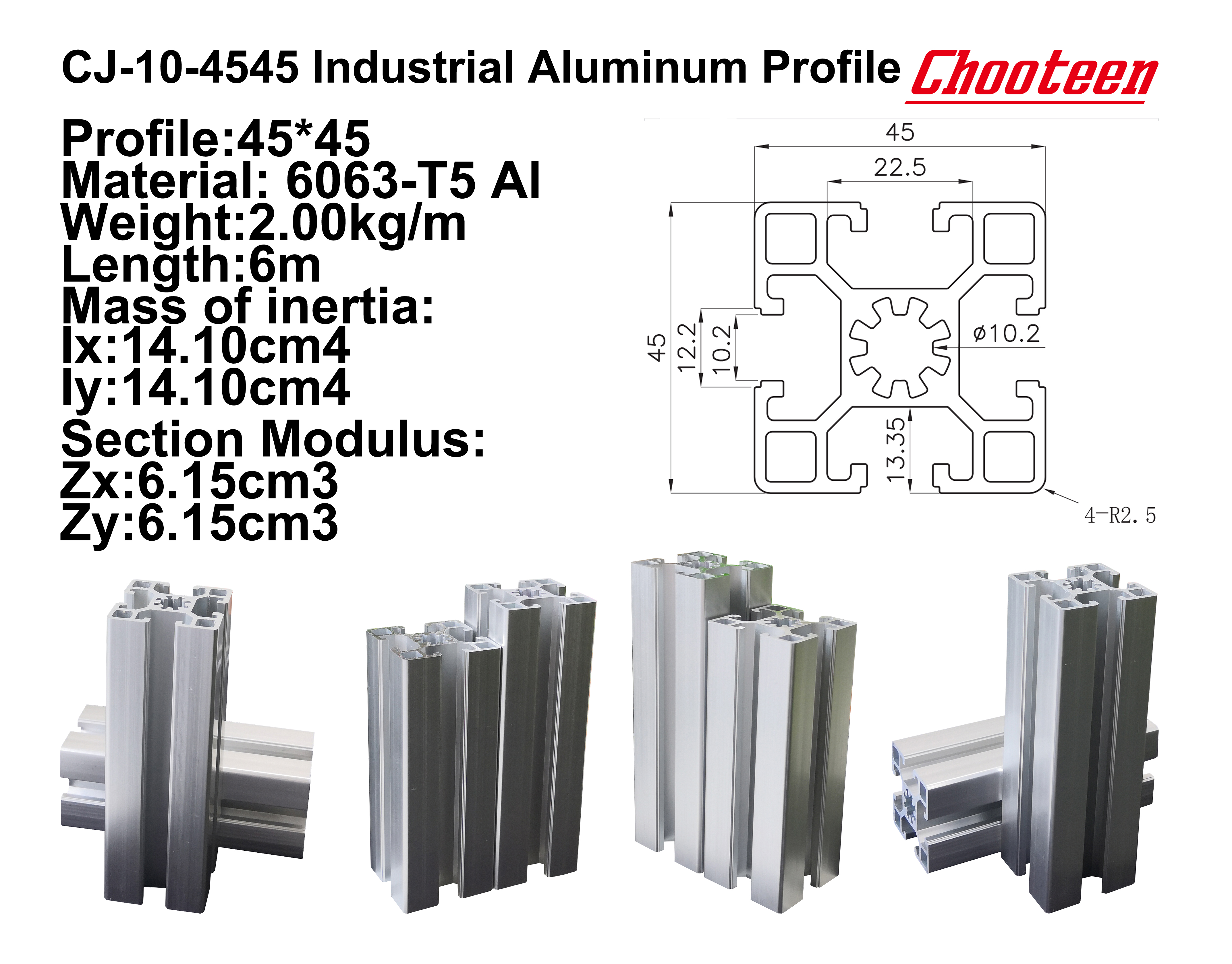 ー T-slot 45x45 bosch 8mm t Slot Aluminum Extrusion Profile 4545