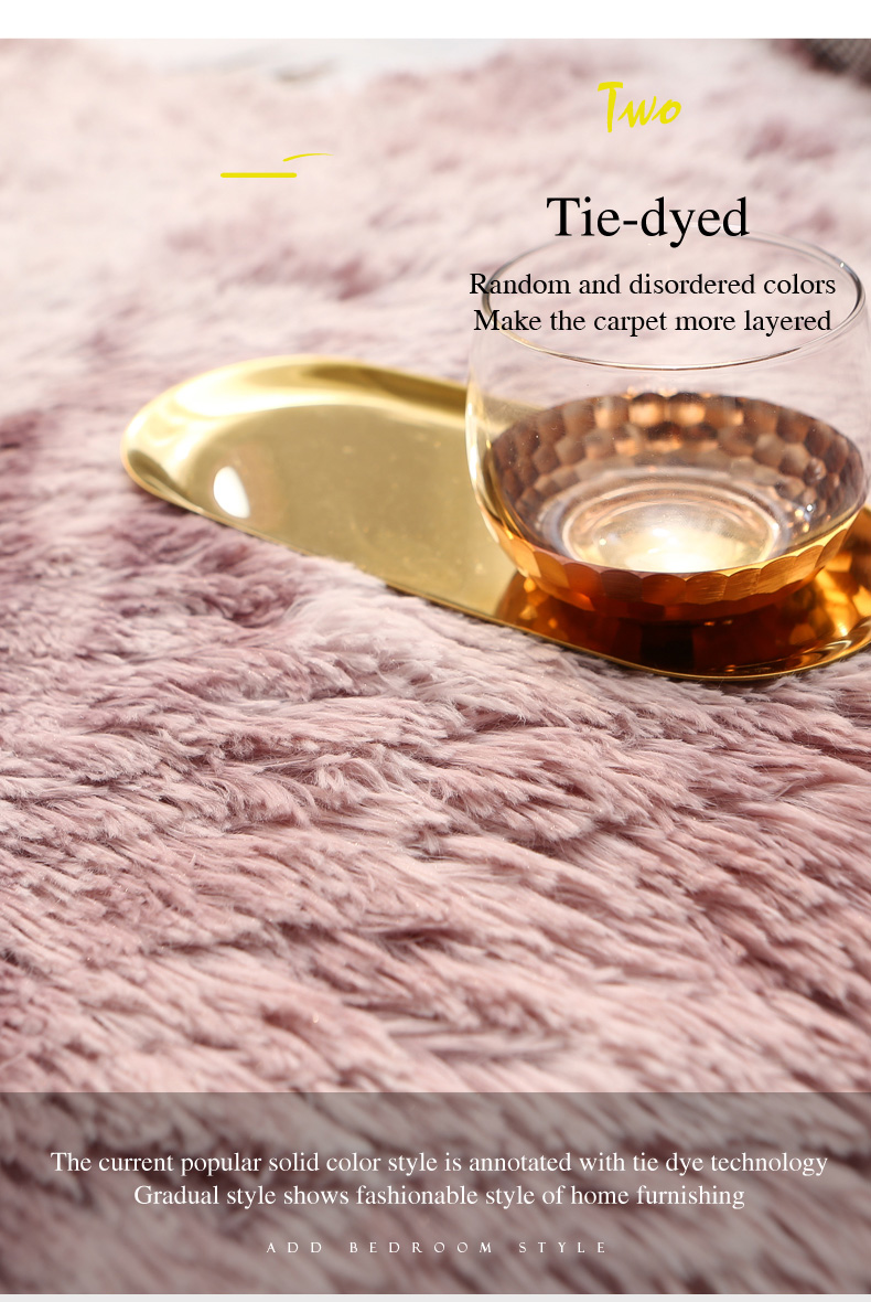Tie Dyeing Velvet Carpet Living Room Fashion Small Large Size Rectangle Fluff Soft Comfortable Warm Four Season Eco-friendly
