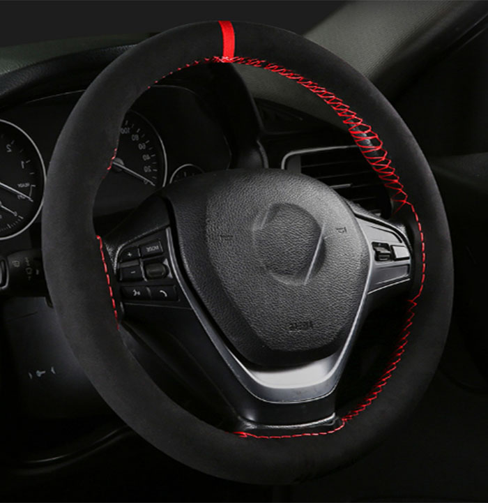 Мягкий замшевый чехол на руль с ручным шитьем, полный комплект, небольшой минимальный заказ