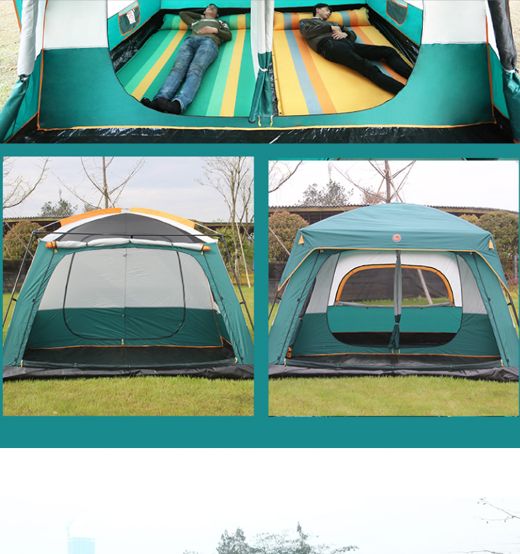 2021 Customized Wholesale, Luxury Wind Resistant Outdoor Large 8 10 12 Persons Hiking Glamping Family Camping Tents For Sale/