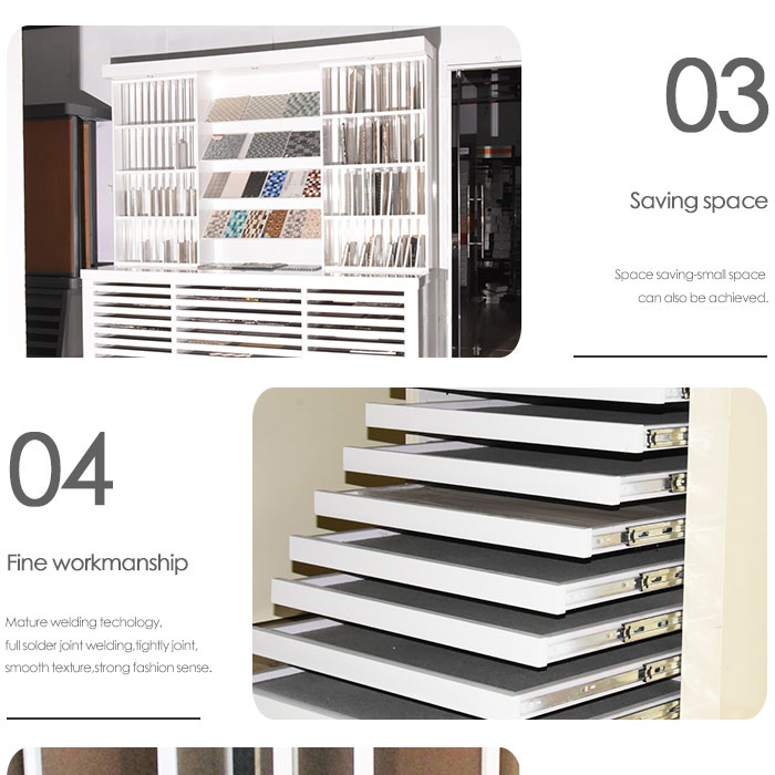 Customized Wall Mounted Ceramic Marble Stone Tile Display Stand Ceramic Tile Showroom Display Rack Out Door