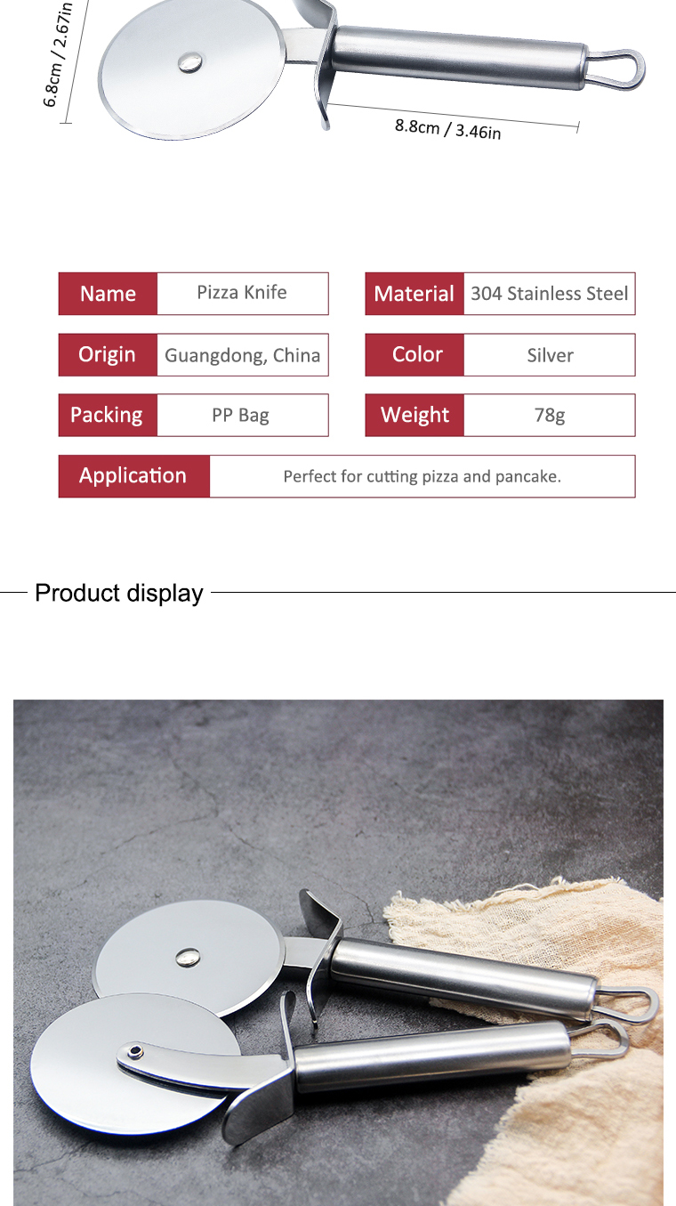 YF Professional kitchen smart accessories pizza knife prefect for pizza cutting stainless steel pizza cutter