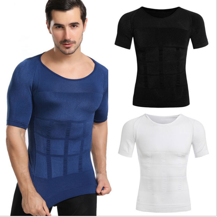 Gym Workout Men Corset Body Tight T Shirts Shaper Slim Men