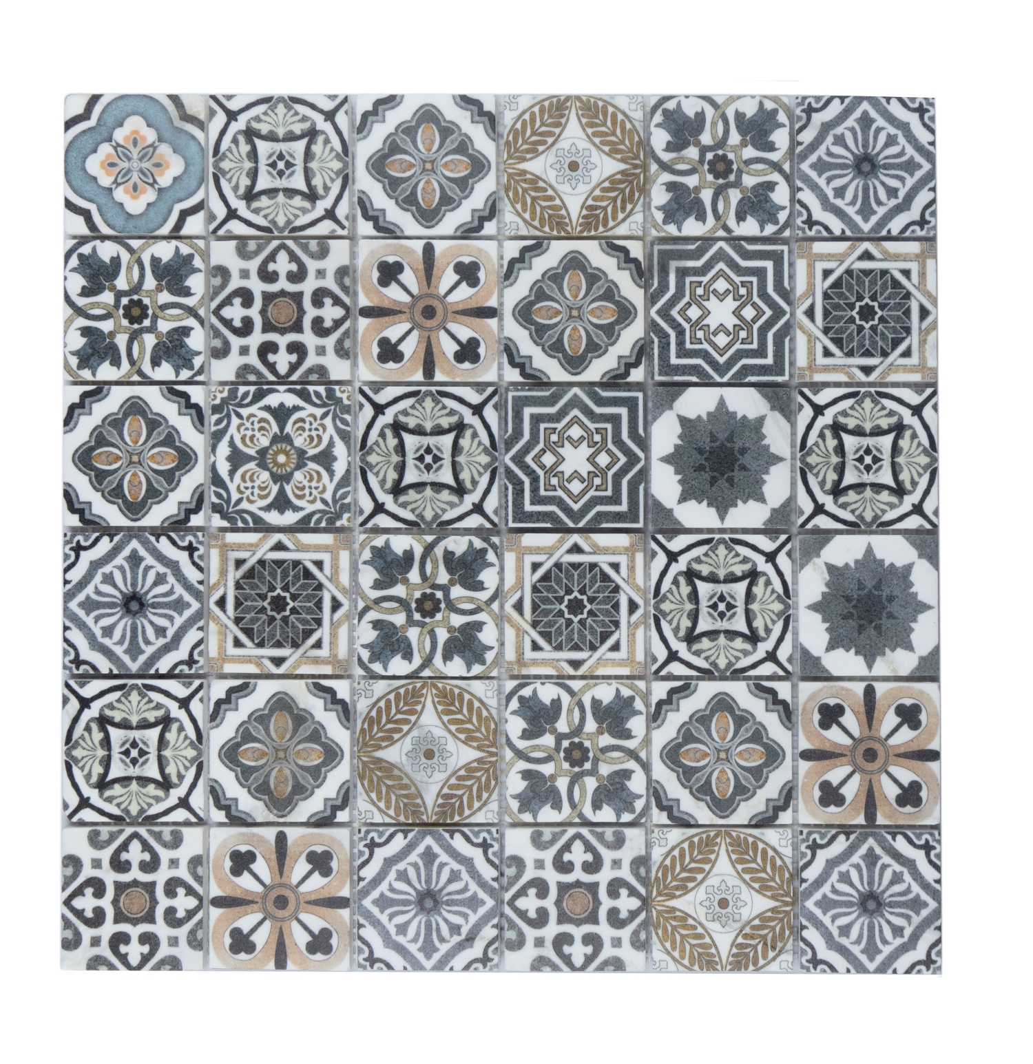 Dark Color Home and Hotel Use Marble Mosaics Stone Mosaic Inkjet Printing  Artificial Stone Mosaic