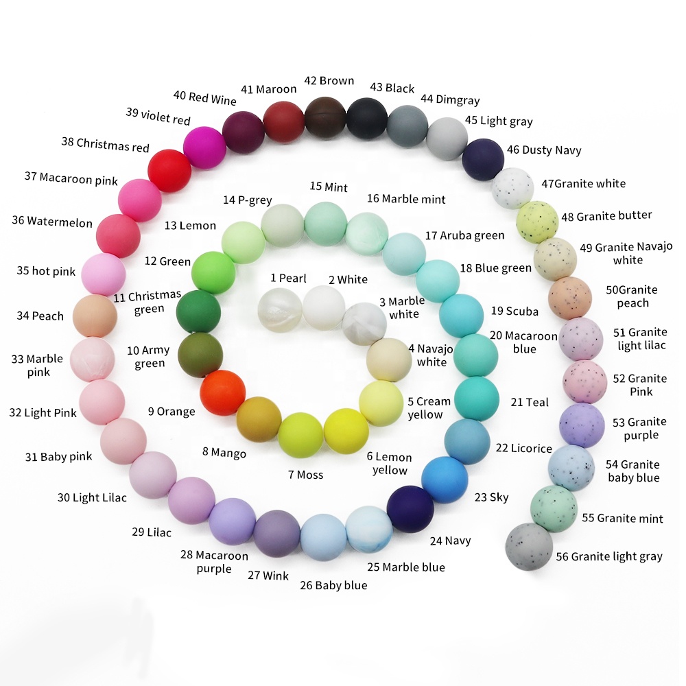 10 silicone beads WHITE SPECKLED abacus 23mm BPA free baby nursing necklace DIY