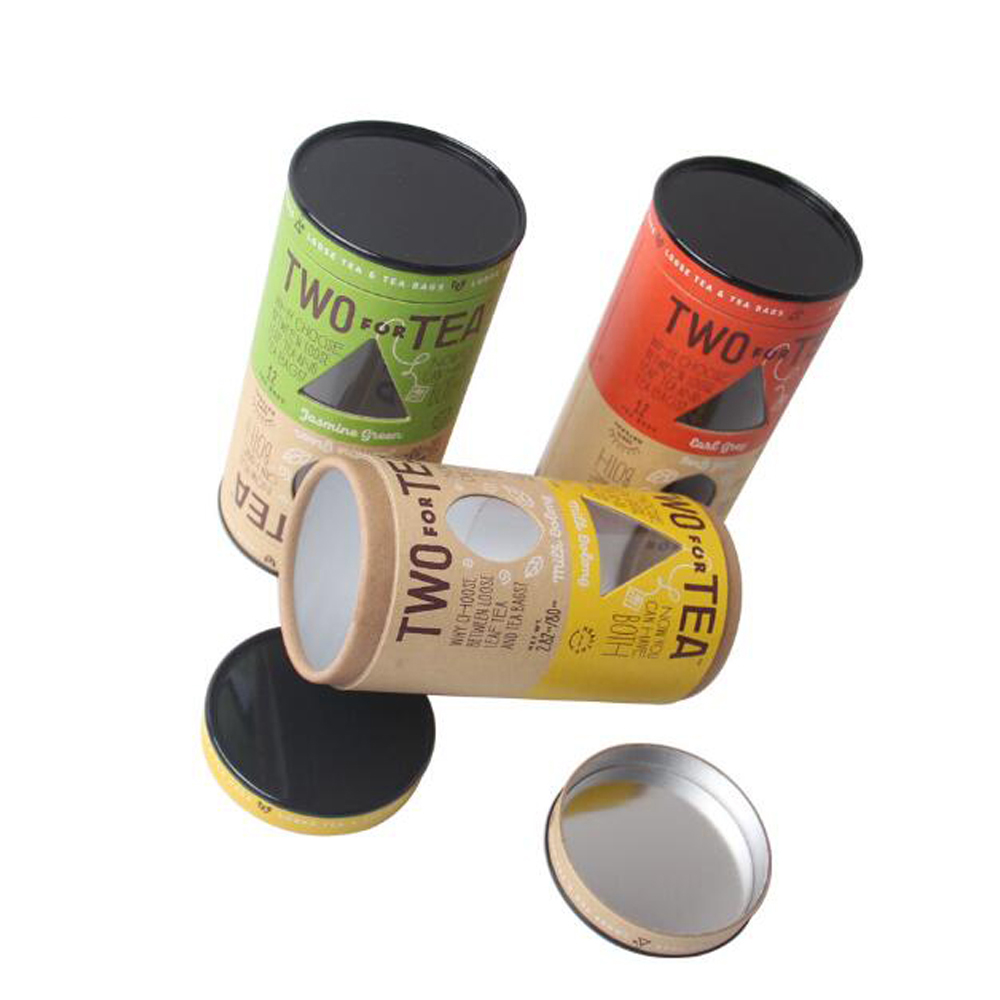 Embossing Paper Tube Packaging With Window 100mm Height FSC Certified