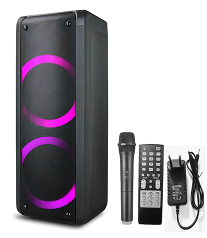 Plastic Speaker Boxes Empty Disco Lightoutdoor used power night Portable Trolley Speaker With Subwoofer led light speaker